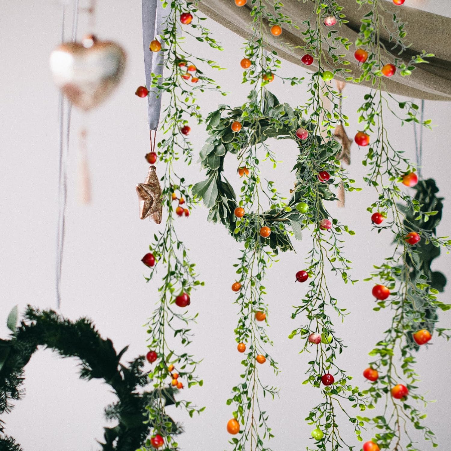 LKPOMI 62 Feet Artificial Fruit Garland