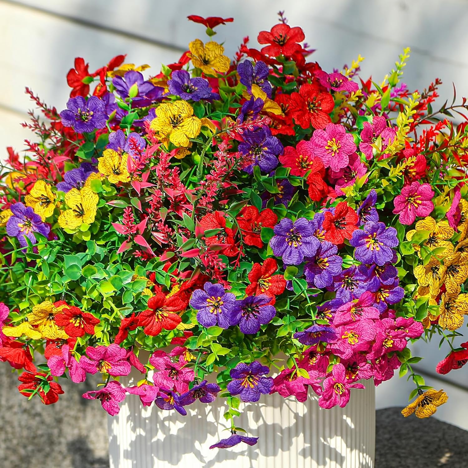 SHareconn 24 Bundle Artificial Flowers for Outdoor Decor