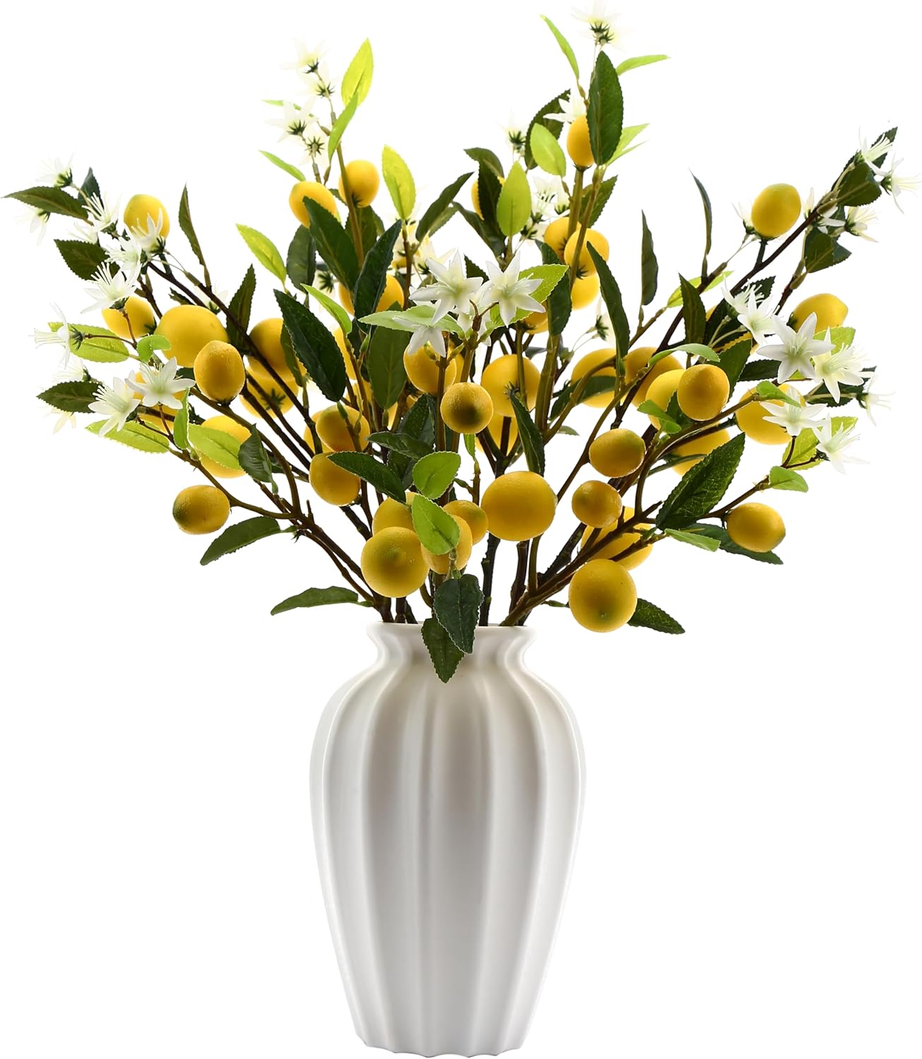 Lifelike Artificial Lemon Flowers 5pcs 24 Inch