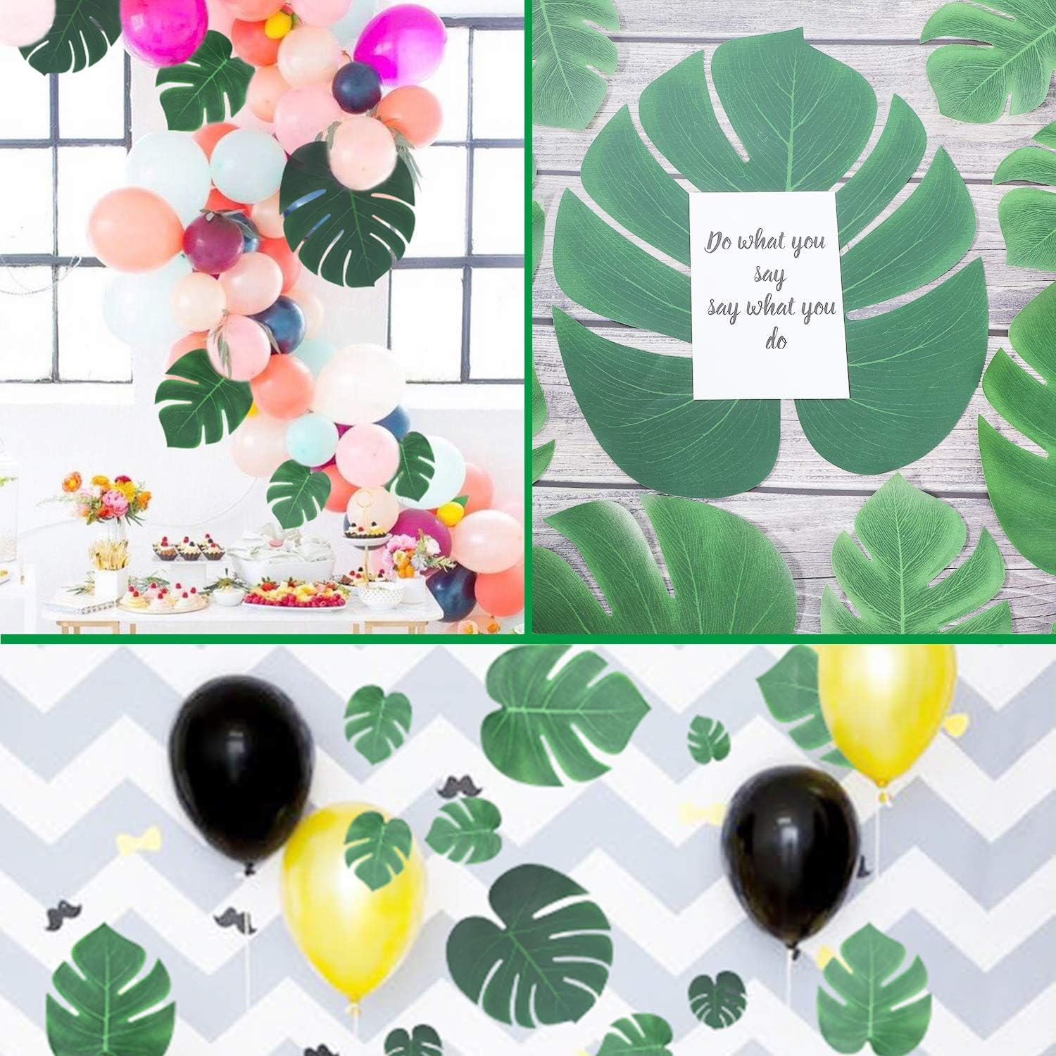 100Pcs Artificial Tropical Monstera Leaves for Home Decor