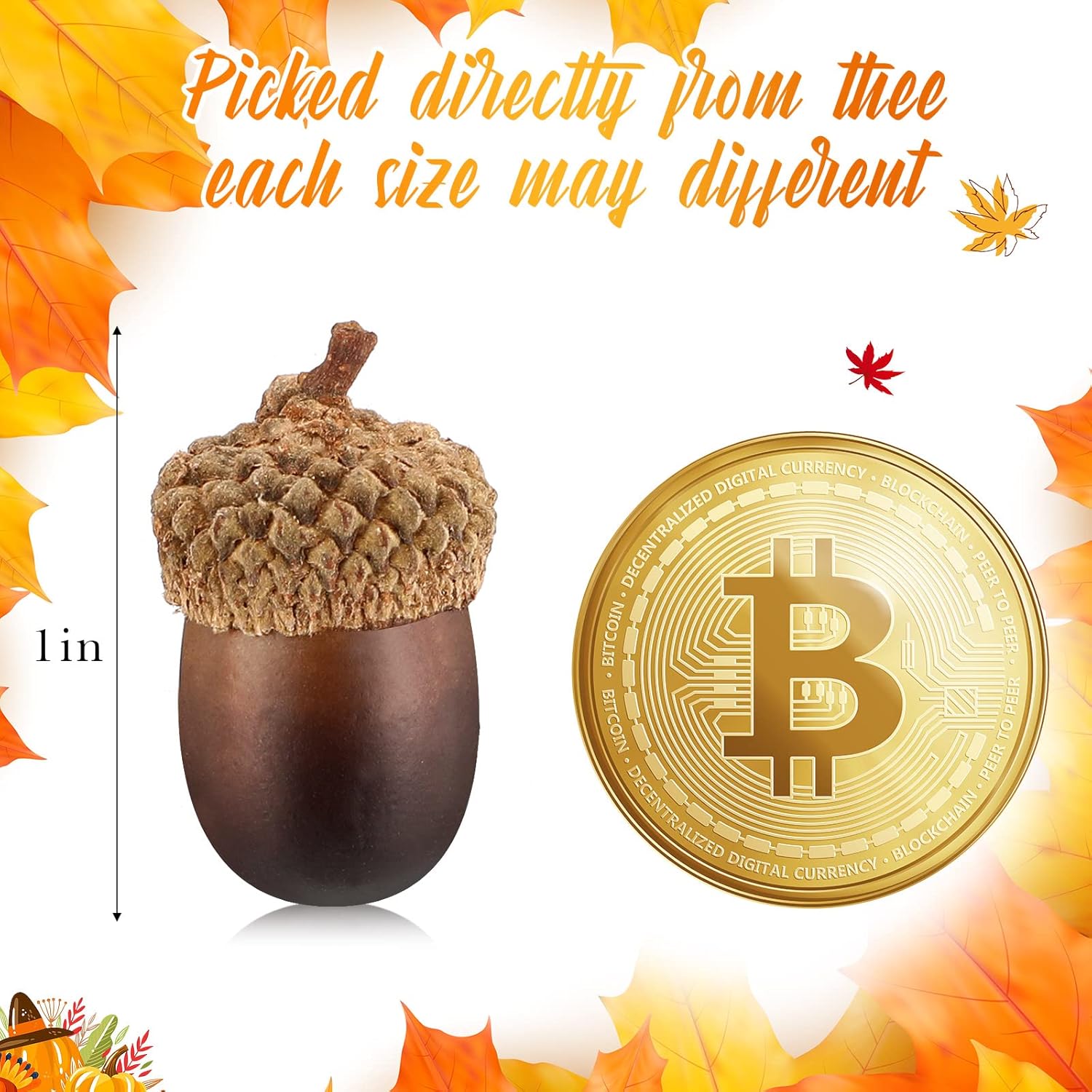 Syhood 300 Piece Artificial Acorn Decor Set