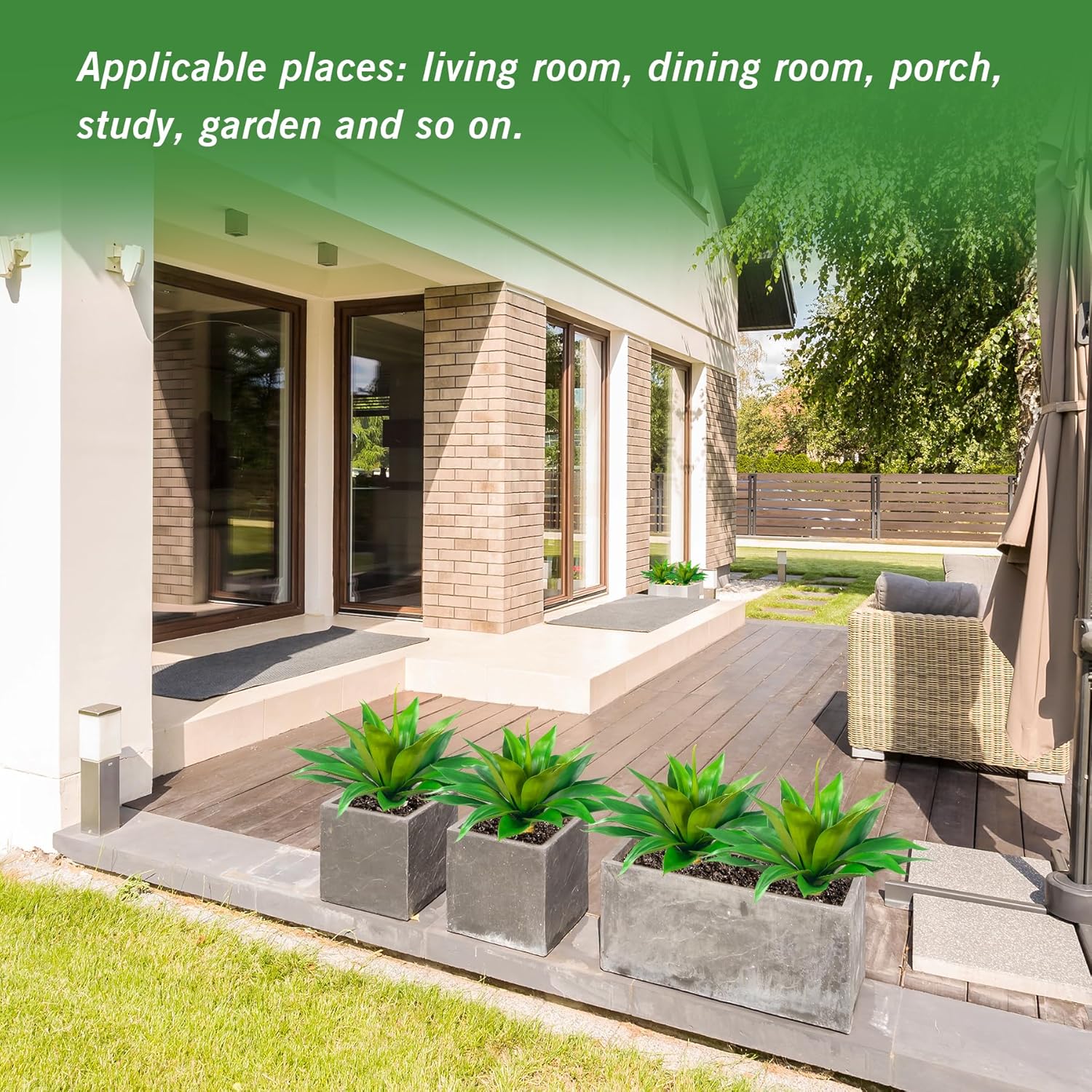 Artificial Agave Plants 2Pack 28 Inch UV Resistant