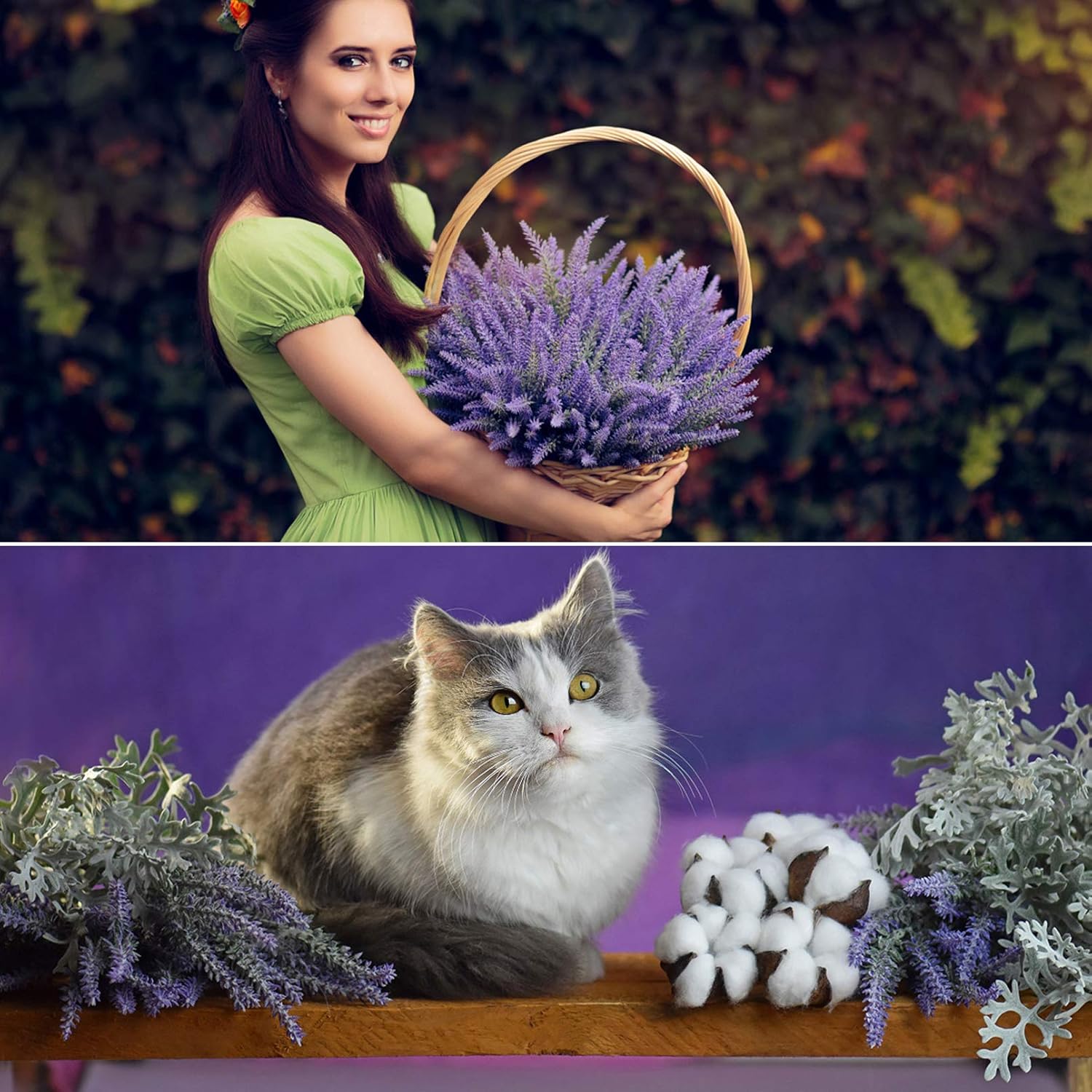 10 Bundle Artificial Lavender Flowers for Home Wedding Decor