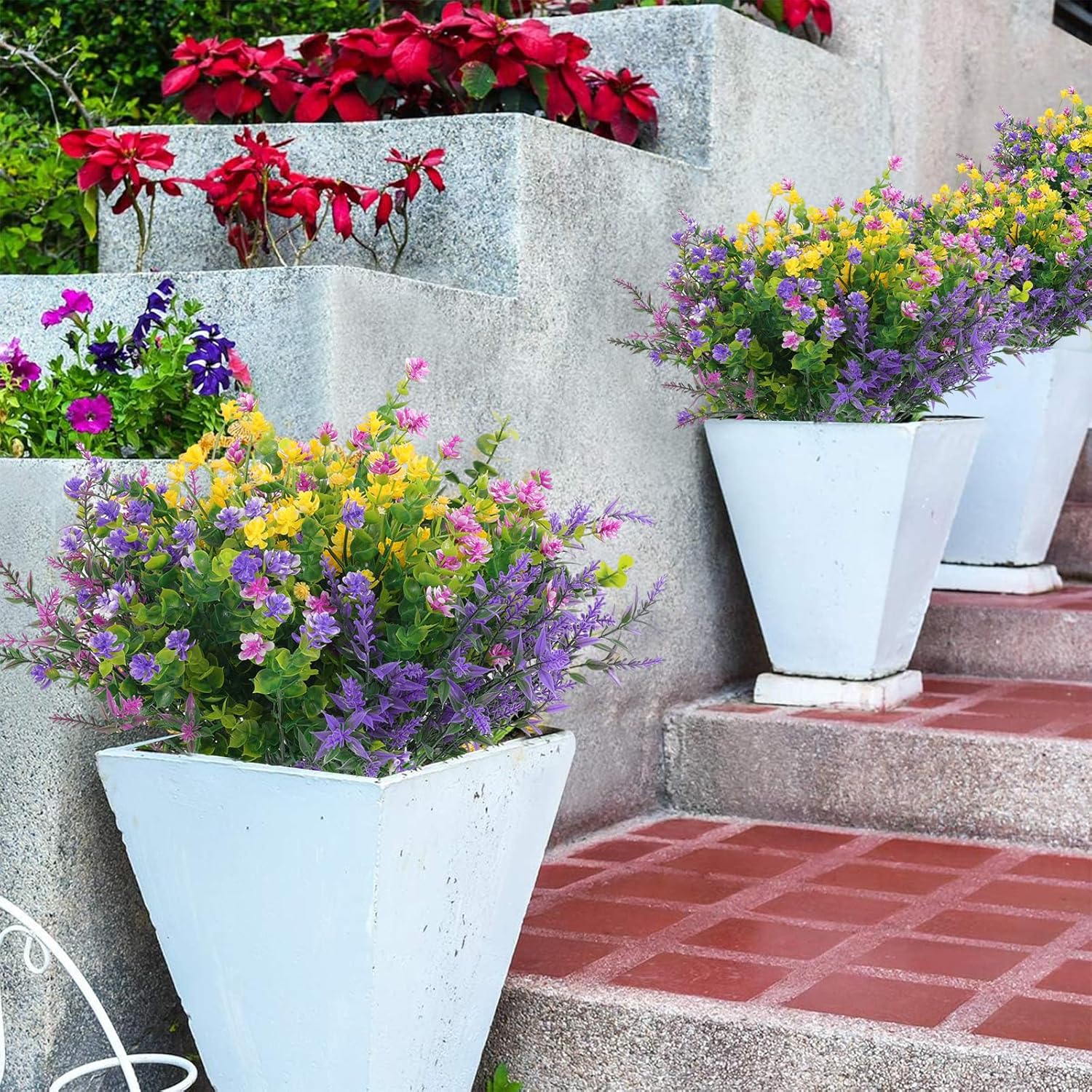 Hananona 12 Pcs Artificial Flowers for Outdoor Decor