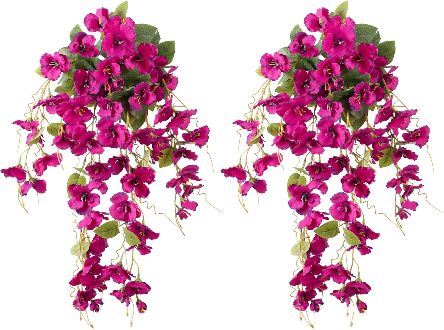 Ivydale Artificial Hanging Hibiscus Flowers 2pcs Fuchsia UV Resistant Decor