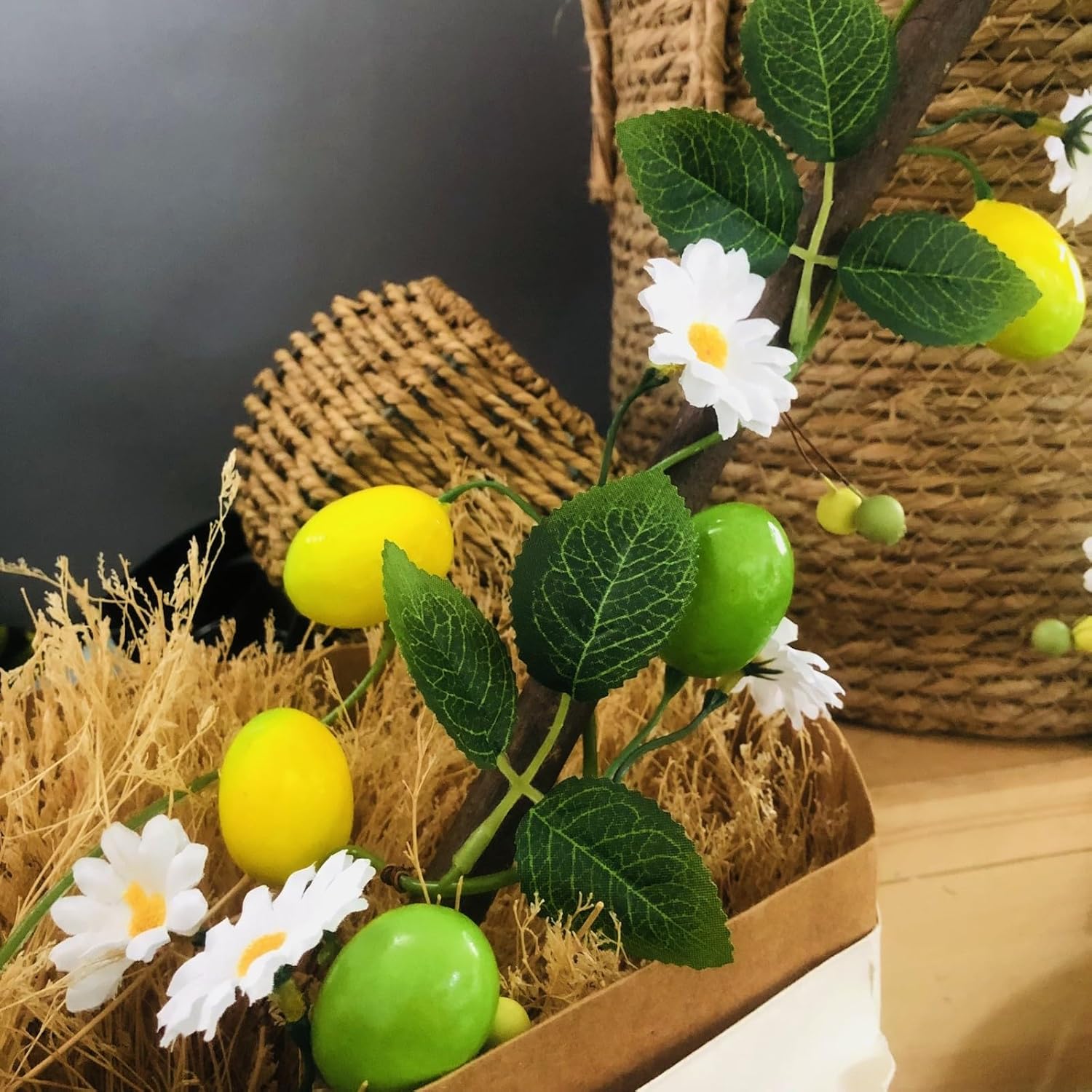 Artificial Lemon Daisy Flower Vines Garland 656ft