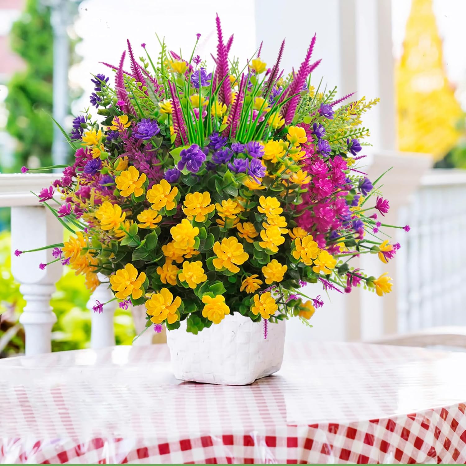 Tstweto Artificial Flowers 20 Bundle UV Resistant Outdoor Decor