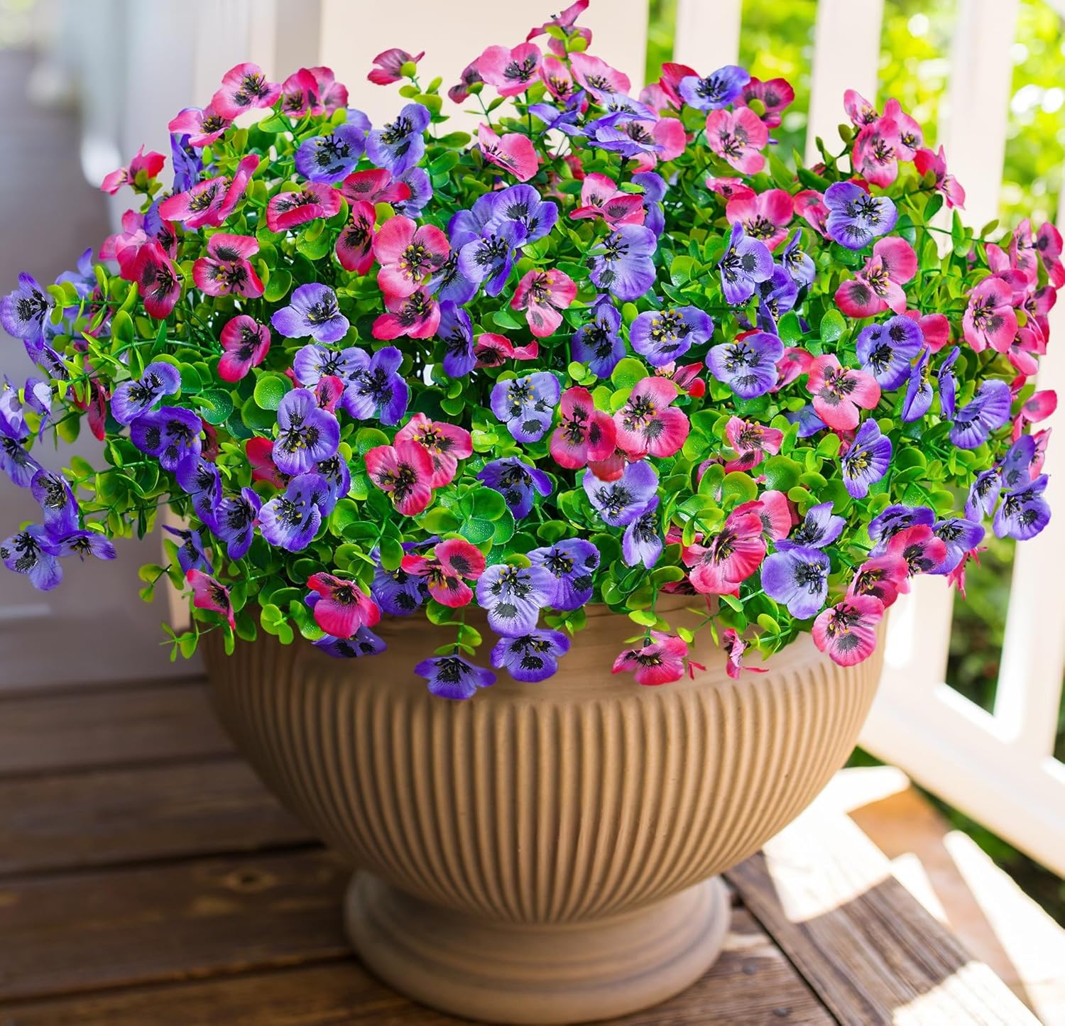 Ivydale Artificial Pansies 12 Bundles UV Resistant Outdoor Flowers