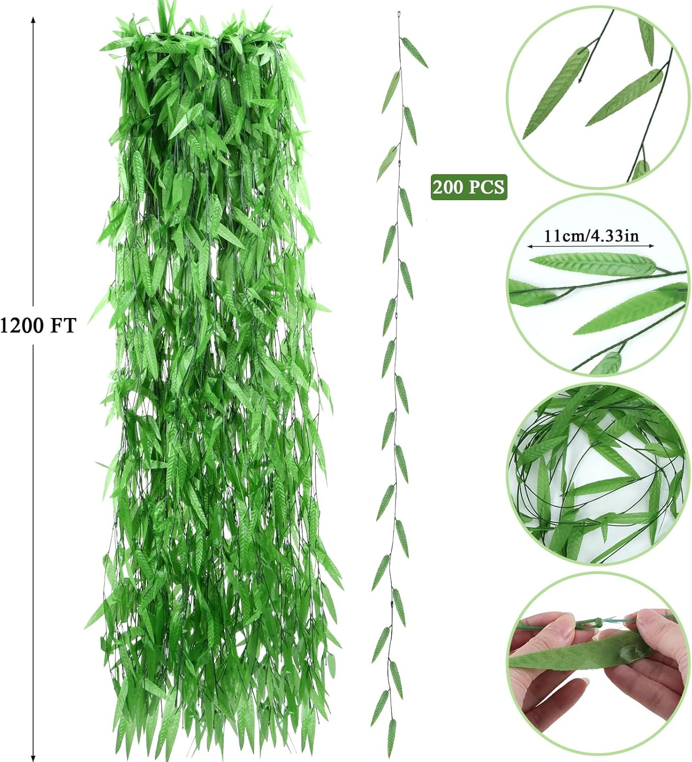 200pcs Artificial Ivy Garland for Home Decor