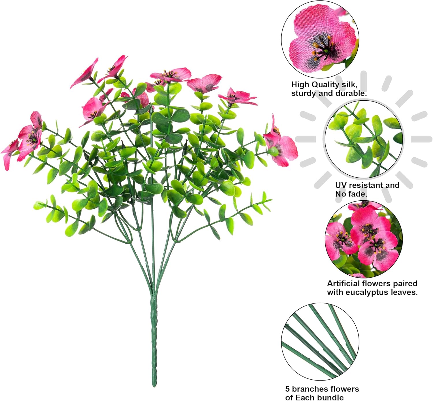 Ivydale Artificial Pansies 12 Bundles UV Resistant Outdoor Flowers