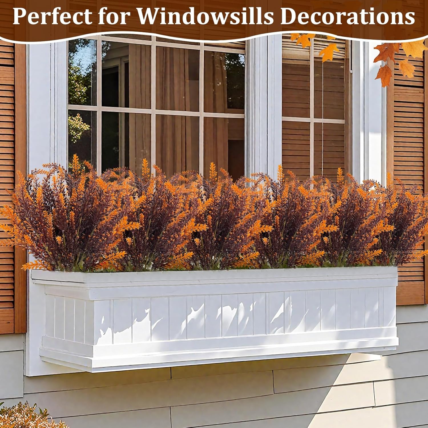 10 Bundles Artificial Fall Flowers for Outdoor Decor