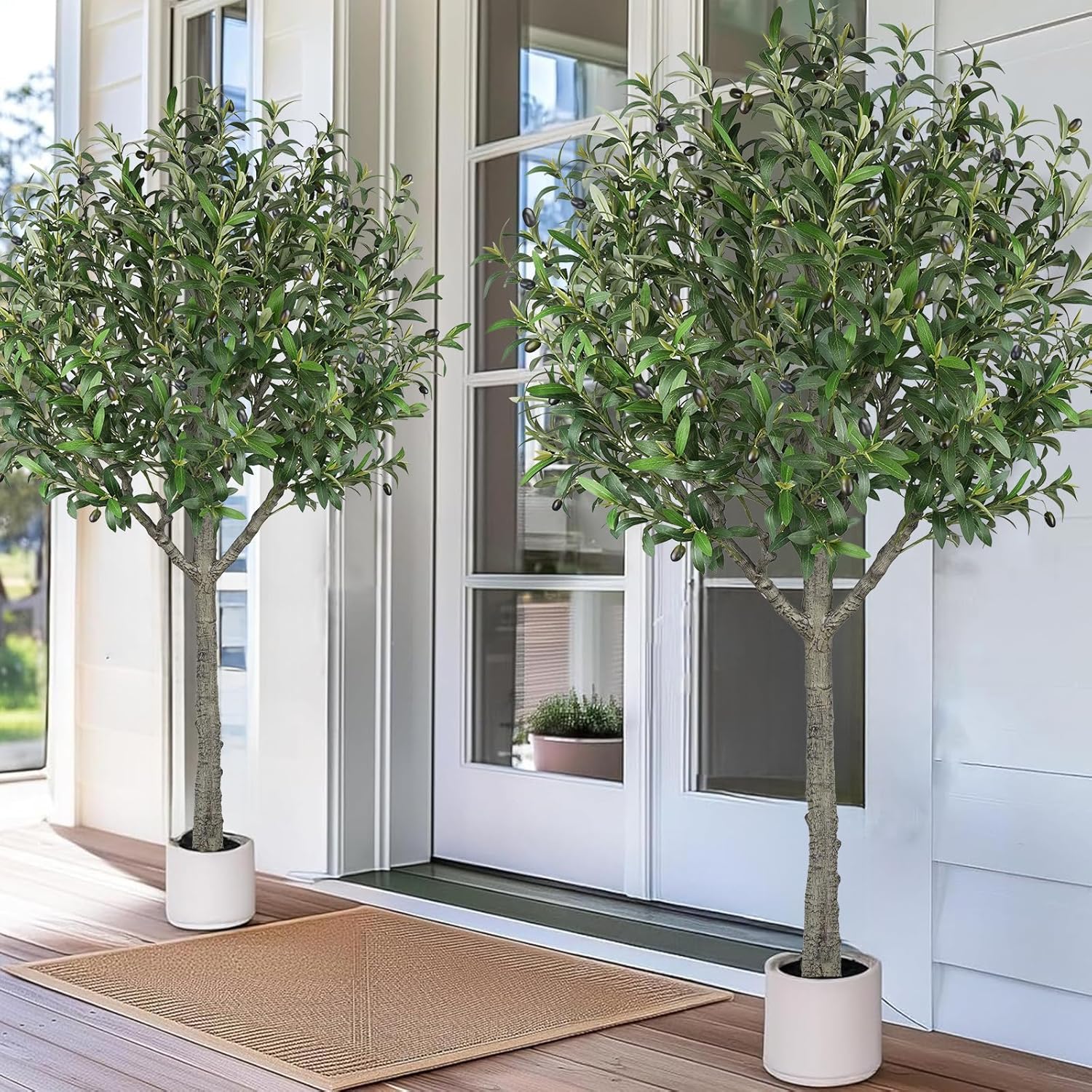 Fairblo 6 FT Artificial Olive Tree with 2100 Leaves and 80 Fruits