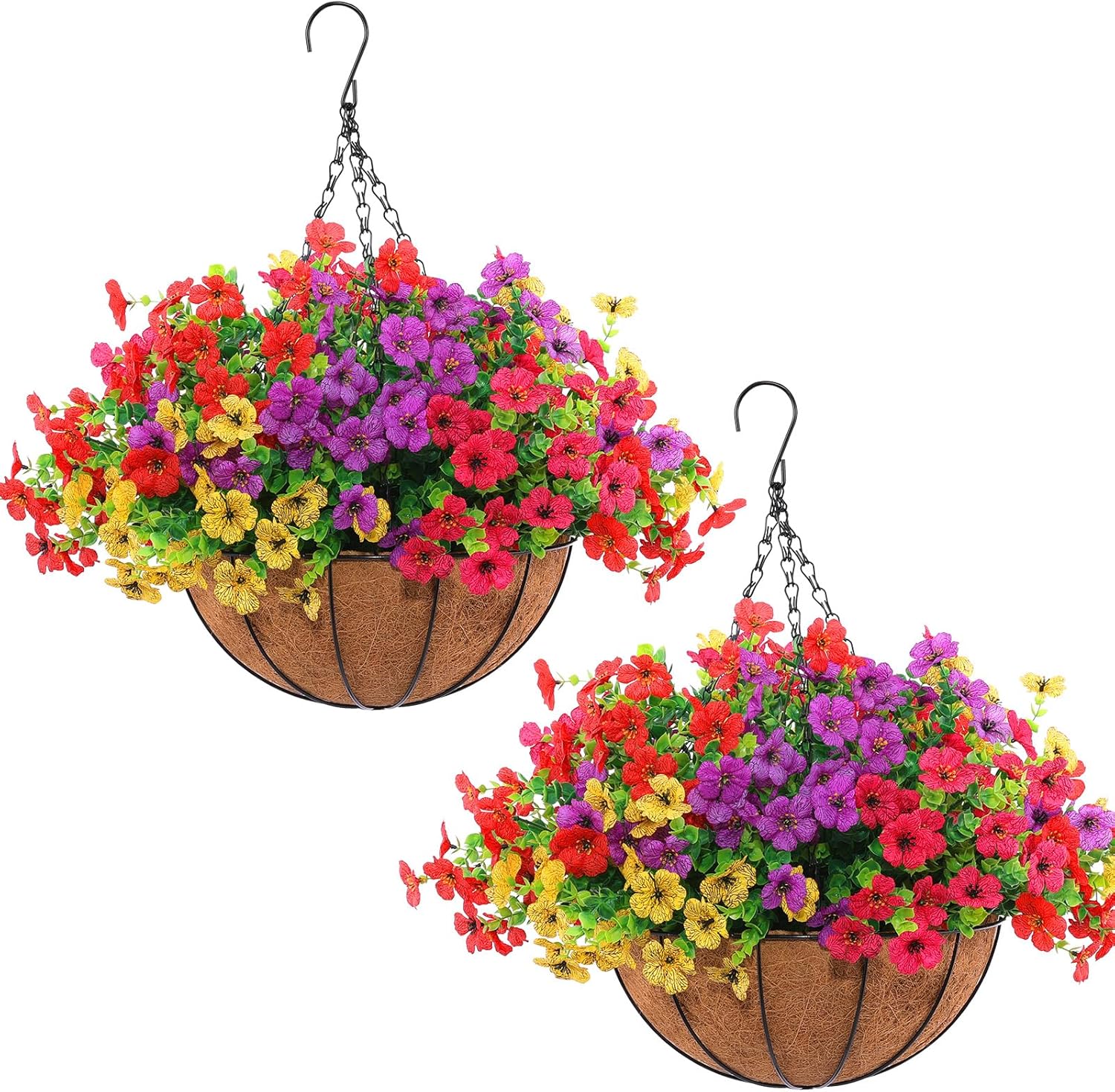 Hananona 2 Set Artificial Flowers with Hanging Baskets