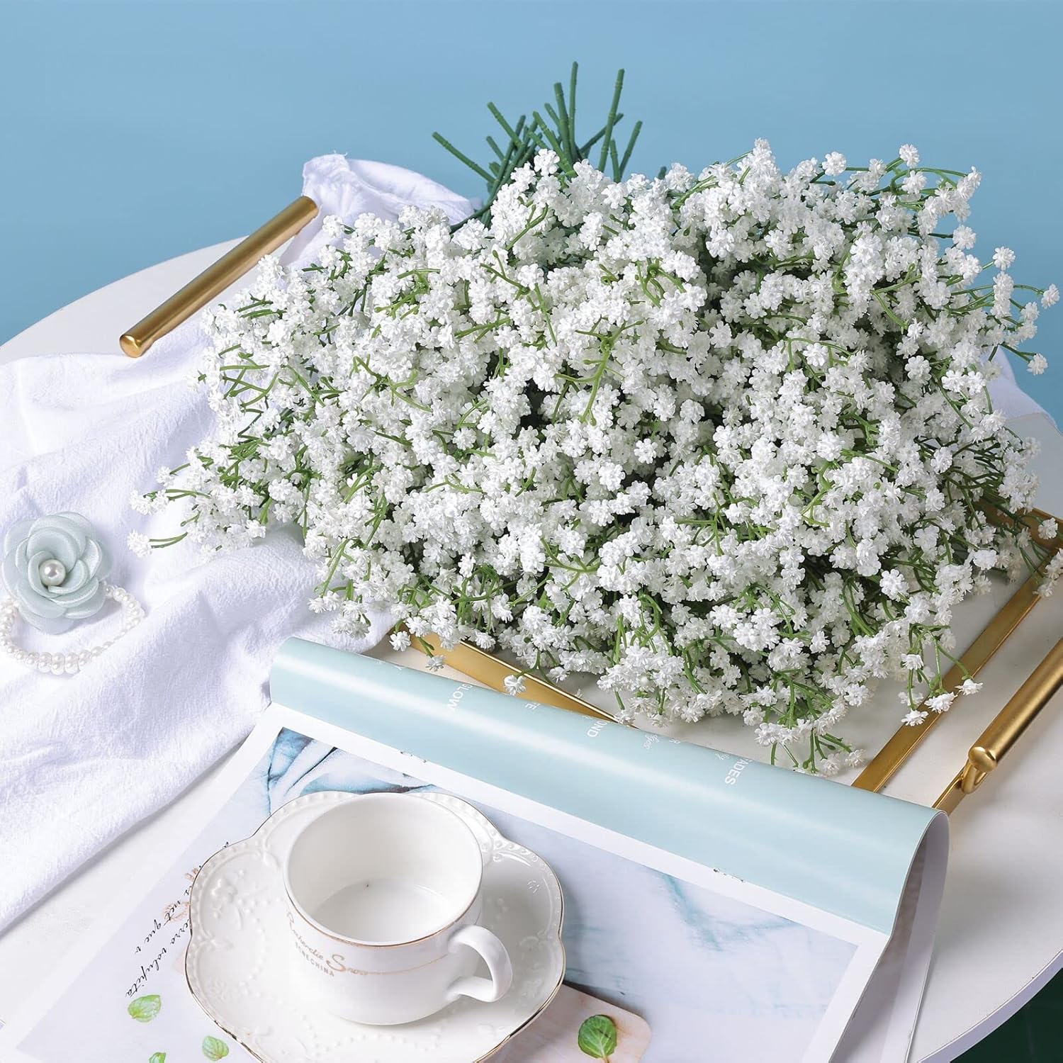 LYLYFAN Gypsophila Artificial Flowers 30 Pcs Wedding Decor