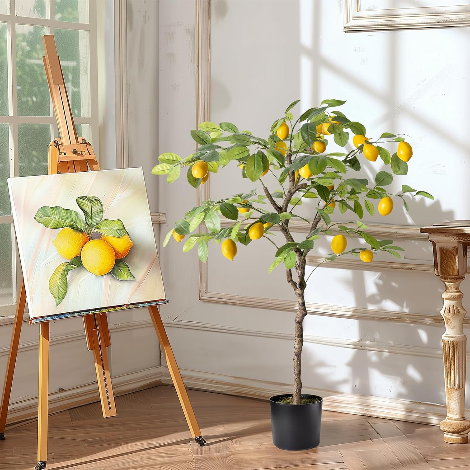 Realistic 4FT Artificial Lemon Tree with Pot