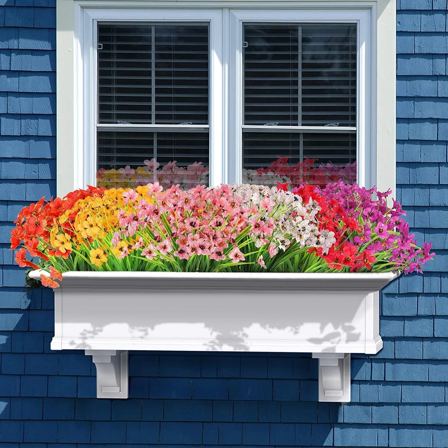 MACTING Artificial Flowers 6 Bundles UV Resistant Outdoor Decor