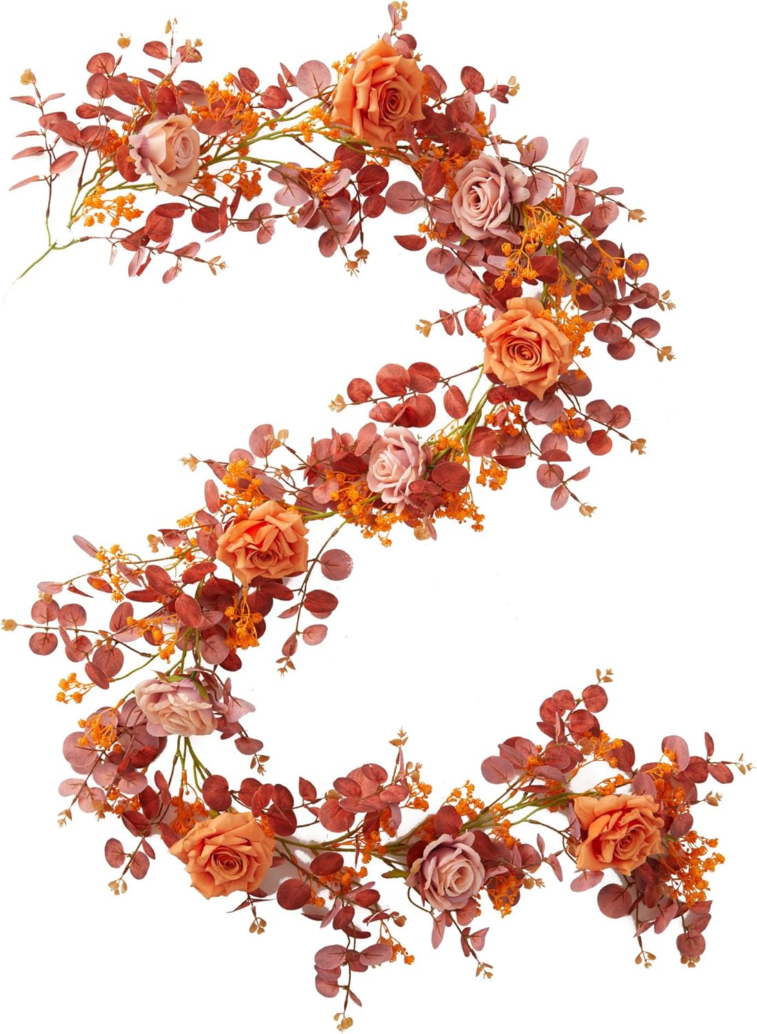 Annas Whimsy 591FT Artificial Eucalyptus Garland with Flowers 1