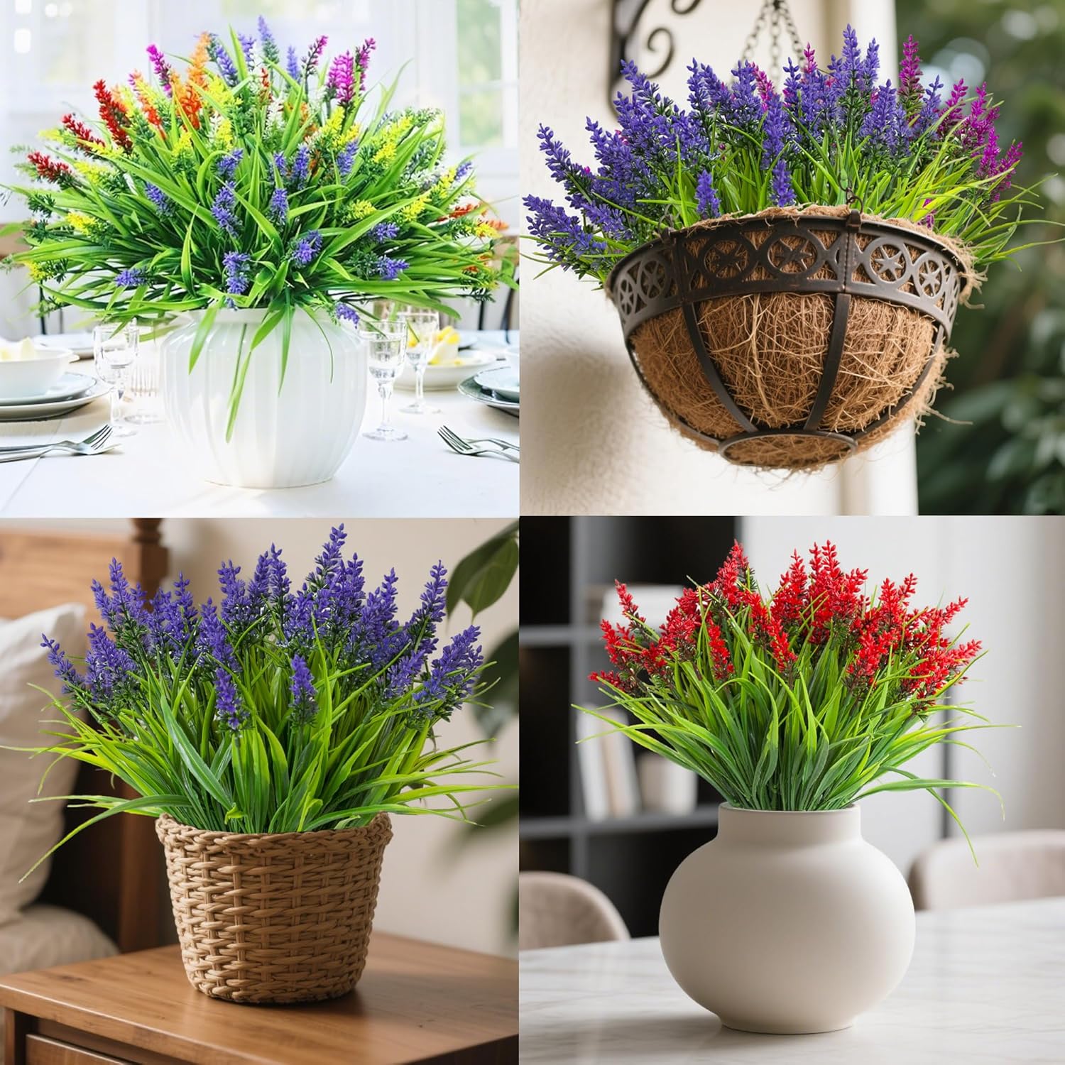 24 Bundles Artificial Lavender Flowers for Outdoor Decor