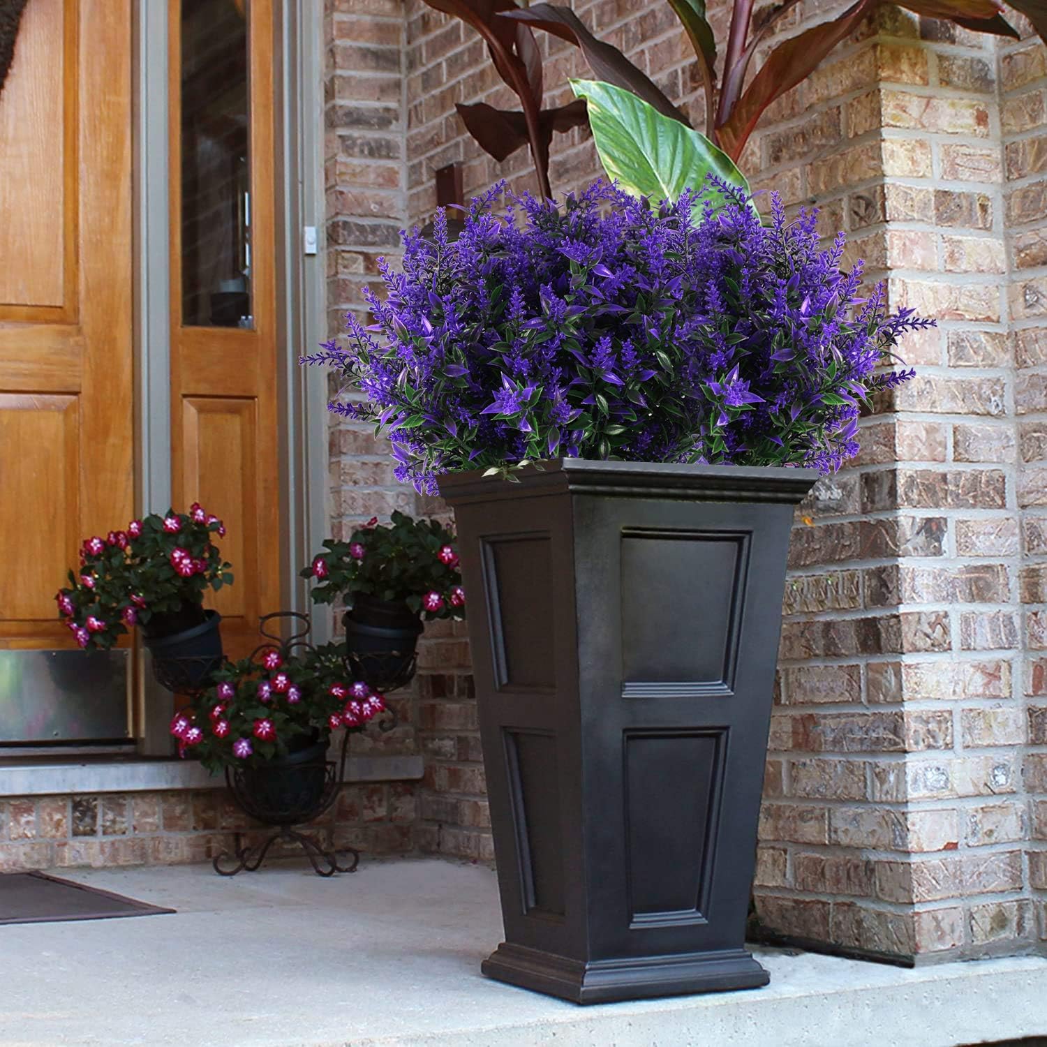 RECUTMS Artificial Lavender Flowers 8 Bundles UV Resistant Decor