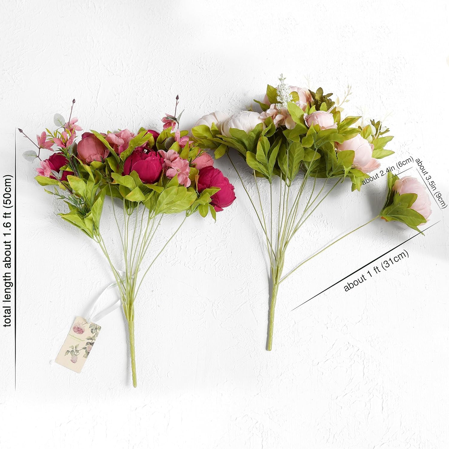FiveSeasonStuff Passion Blush Artificial Peony Bouquet