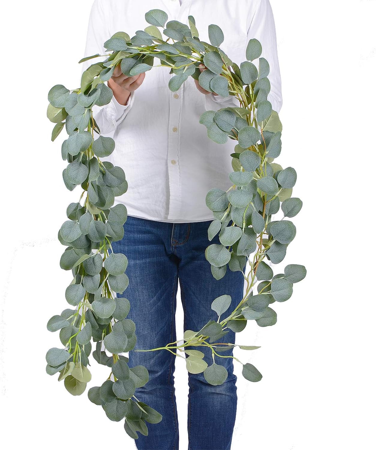 DearHouse Artificial Eucalyptus Garland 6FT Green Vines Wedding Backdrop Decor