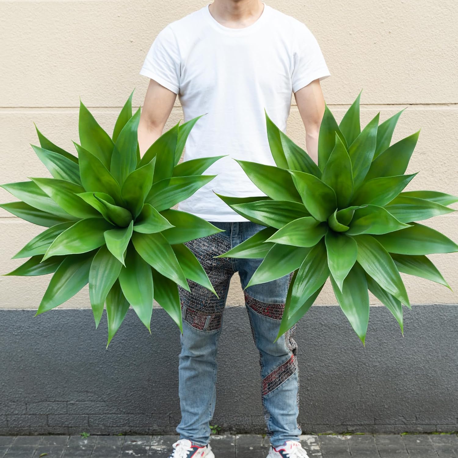 Artificial Agave Plants 2Pack 28 Inch UV Resistant