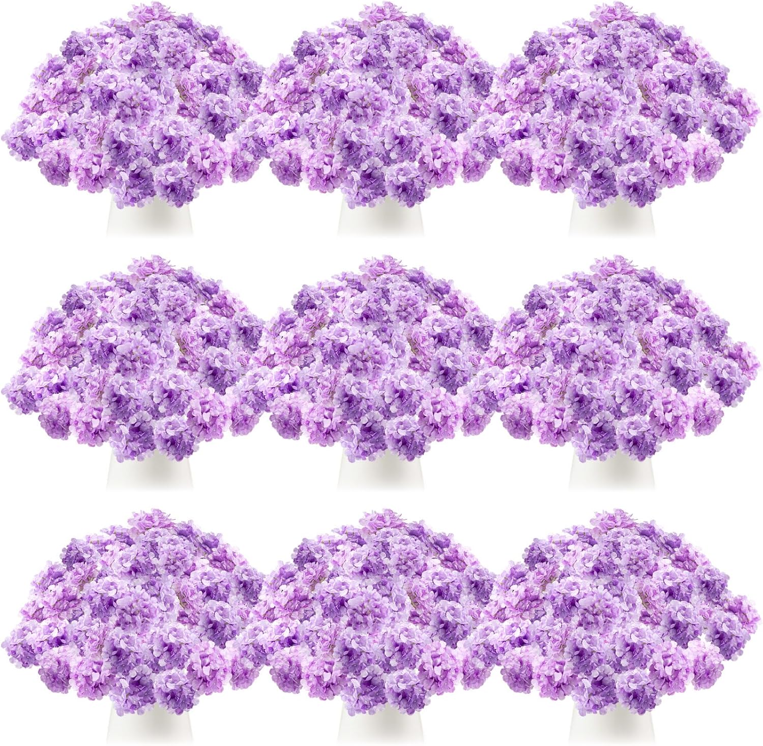 Tigeen 100 Pcs Purple Artificial Hydrangeas with Stems