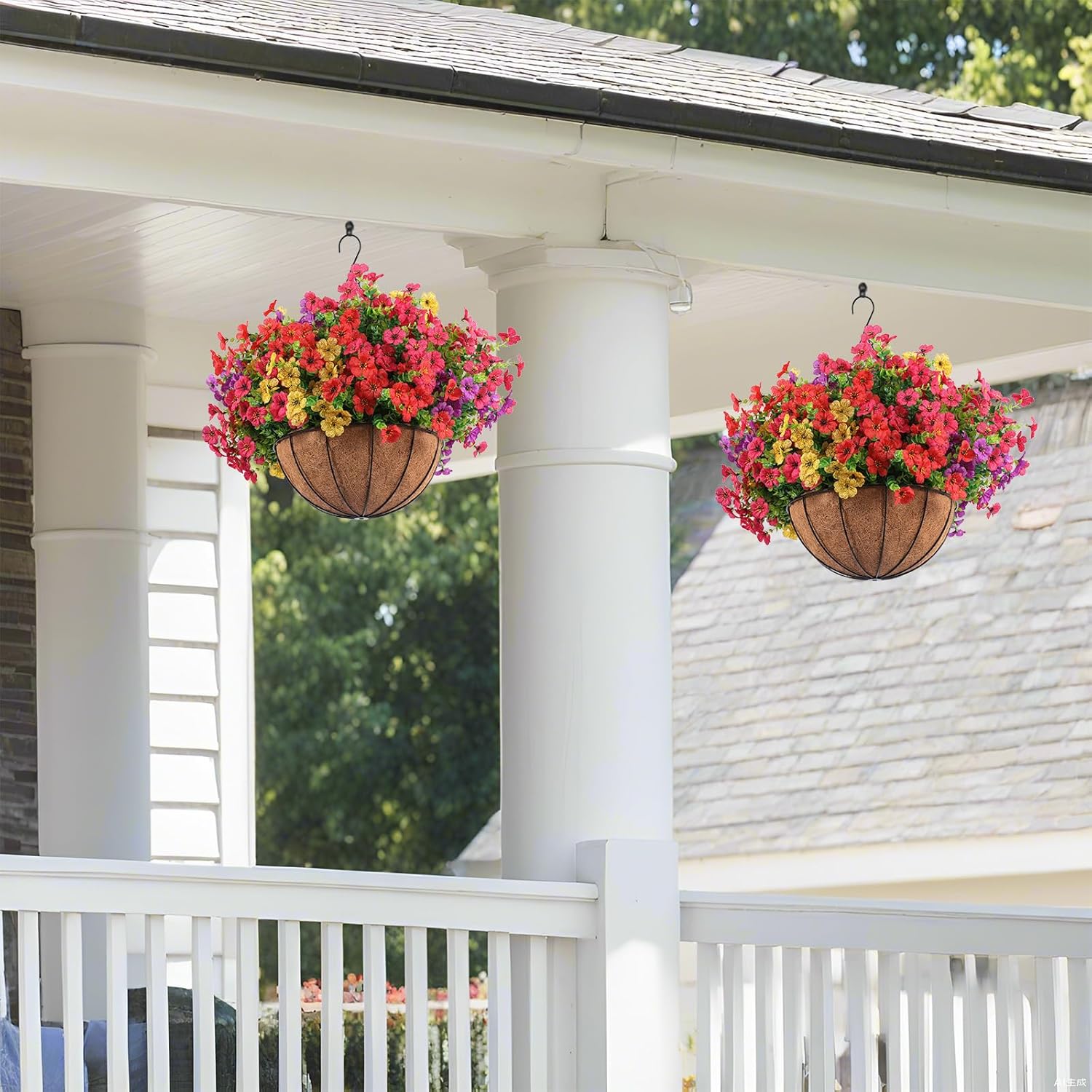 Hananona 2 Set Artificial Flowers with Hanging Baskets