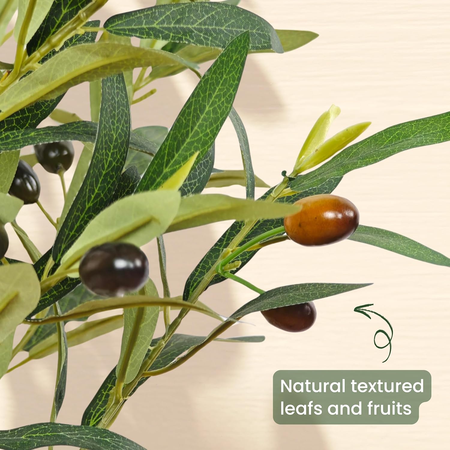 Realistic 5ft Artificial Olive Tree with Pot