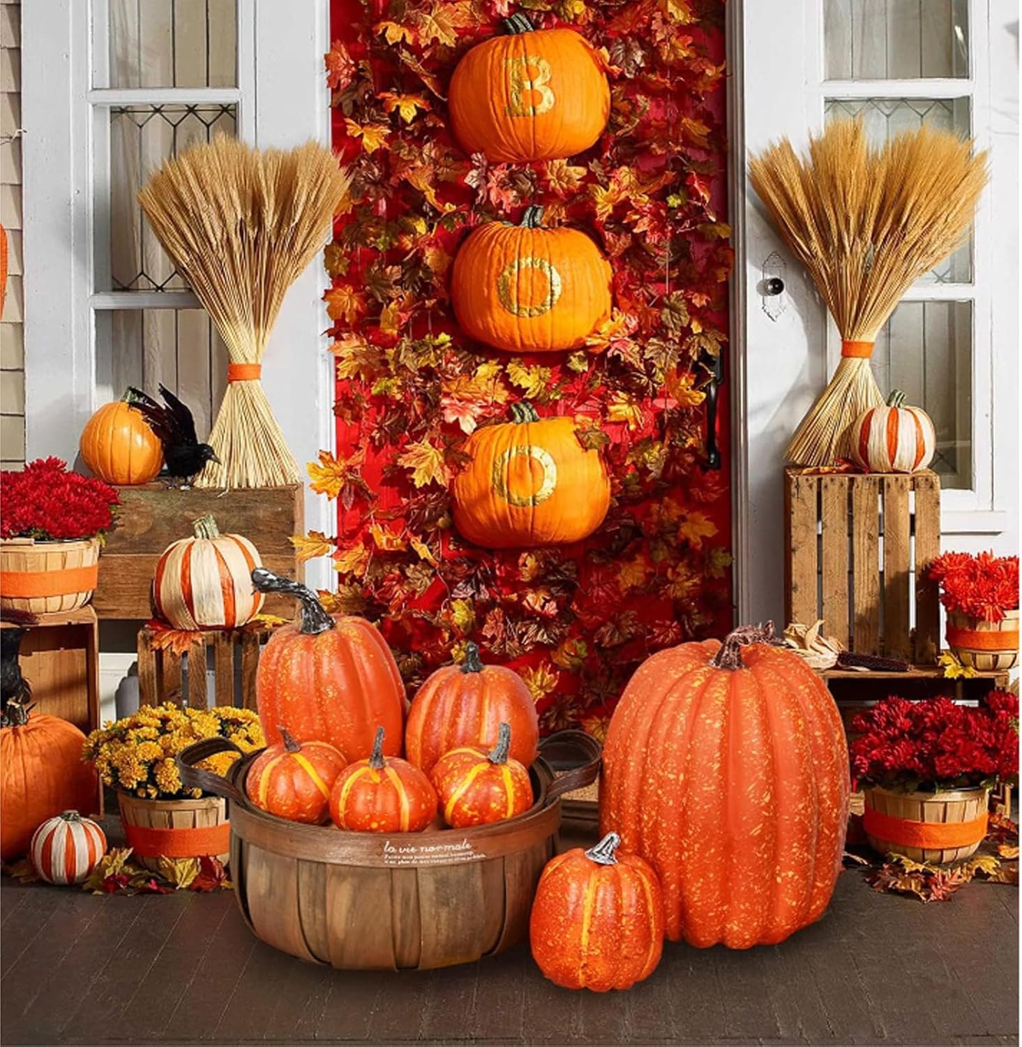 Halloween Thanksgiving Artificial Pumpkin Decoration Set