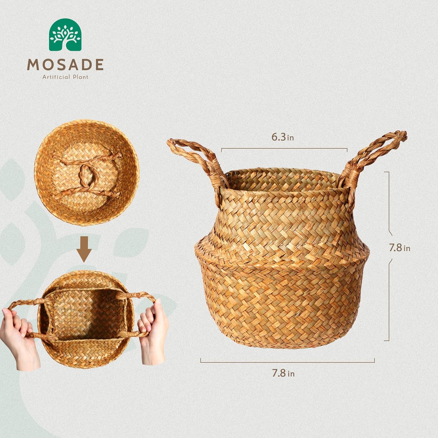 MOSADE 7 Feet Artificial Olive Tree with Seagrass Basket