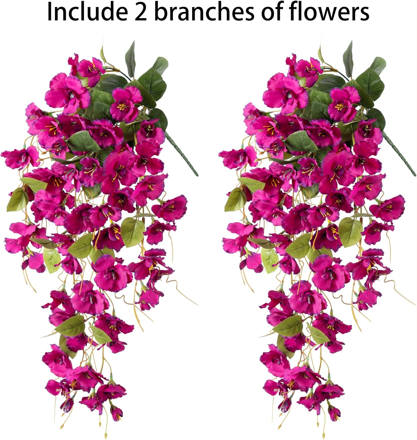 Ivydale Artificial Hanging Hibiscus Flowers 2pcs Fuchsia UV Resistant Decor