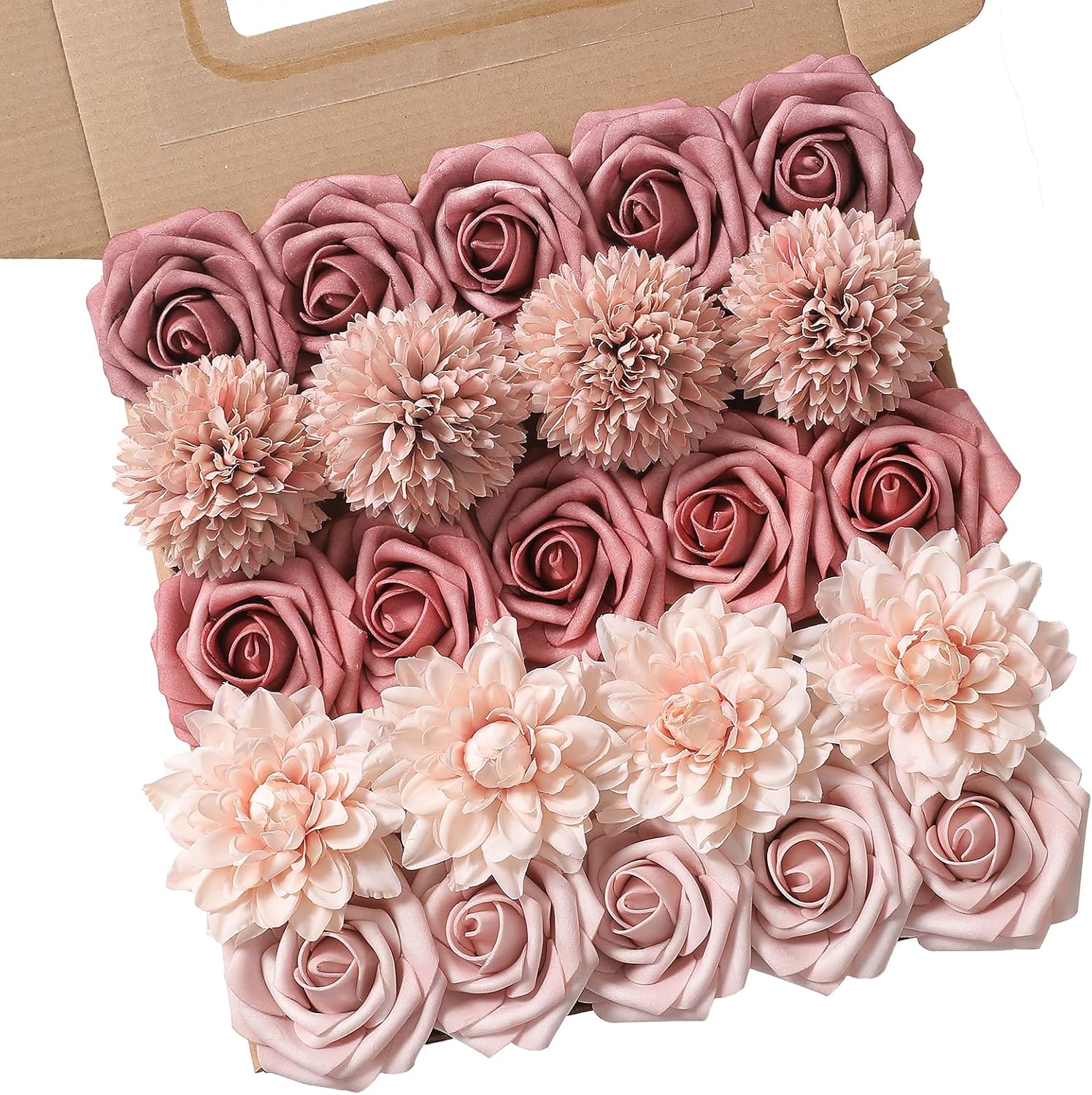 Artificial Flowers Gradient Pink Purple Combo Set