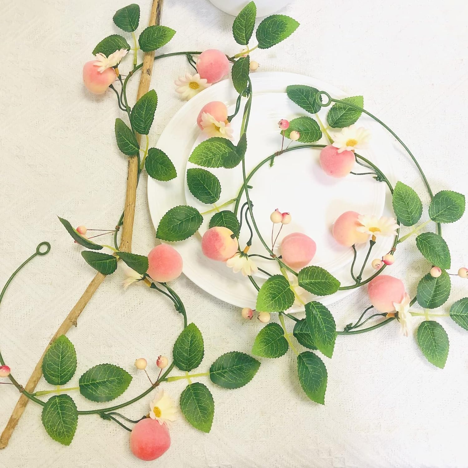 Artificial Peach Flower Vine Garland for Wedding Home Decor