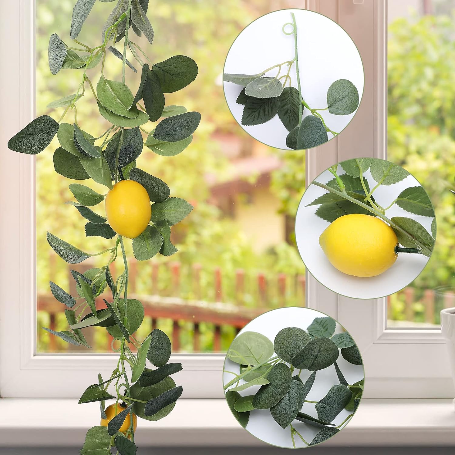 FQQWEE 2Pcs Artificial Lemon Garland for Home Wedding Decor