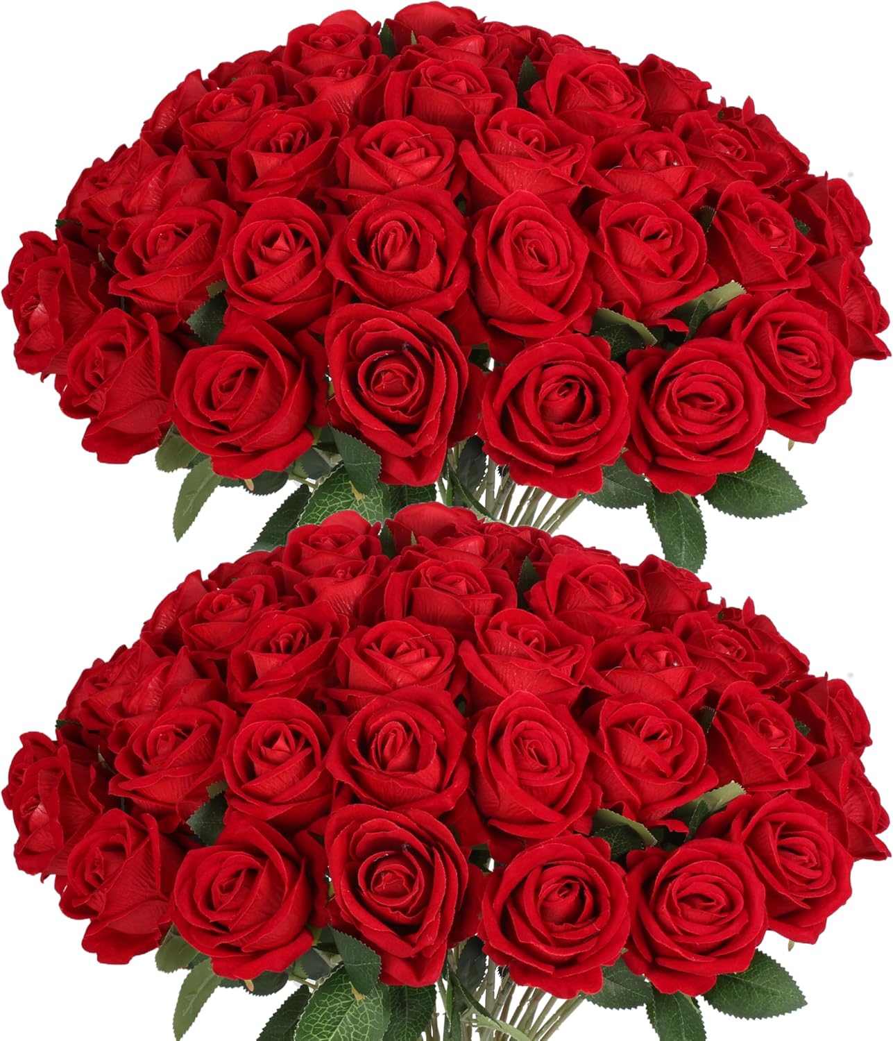 50PCS Artificial Red Roses for Wedding and Home Decor