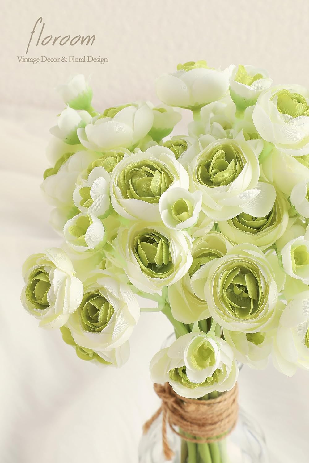Floroom Mini Ranunculus Artificial Flowers 18 Pcs