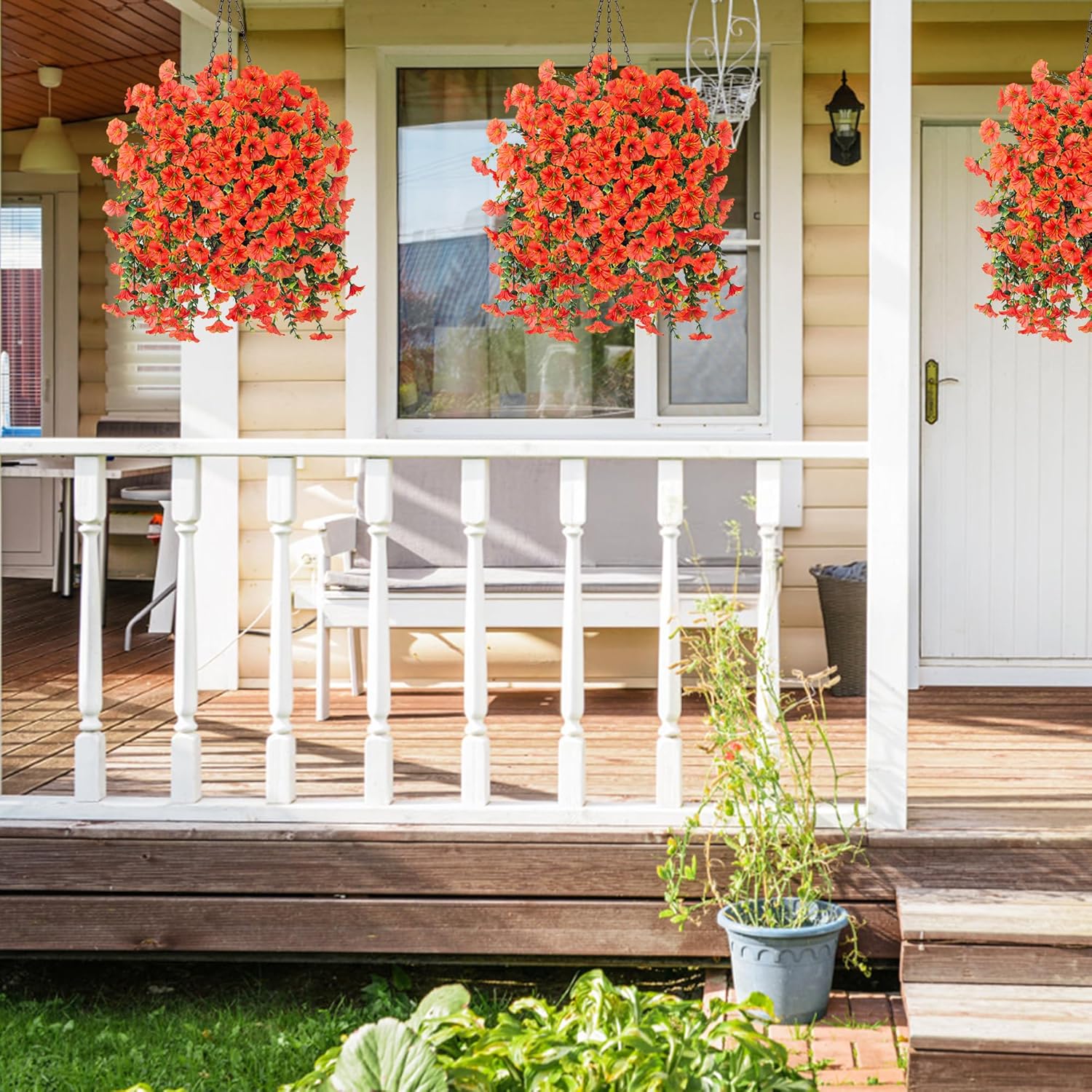 Ivydale Artificial Hanging Flowers with Eucalyptus and Petunias