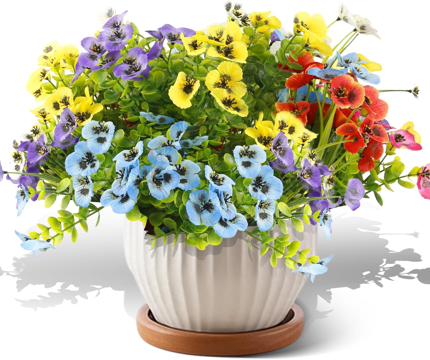 Realistic Artificial Pansies for Outdoor Use 18 Bundle UV Resistant Decor