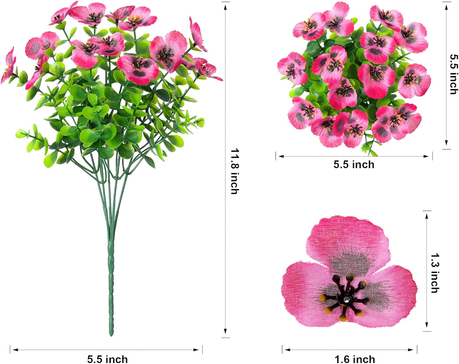 Ivydale Artificial Pansies 12 Bundles UV Resistant Outdoor Flowers