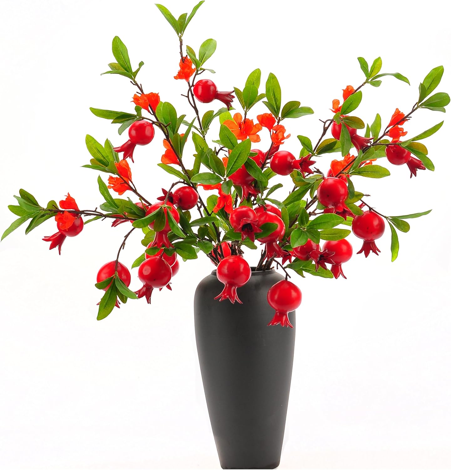 Lifelike Artificial Pomegranate Flower Decoration 4PCS 37 Inch