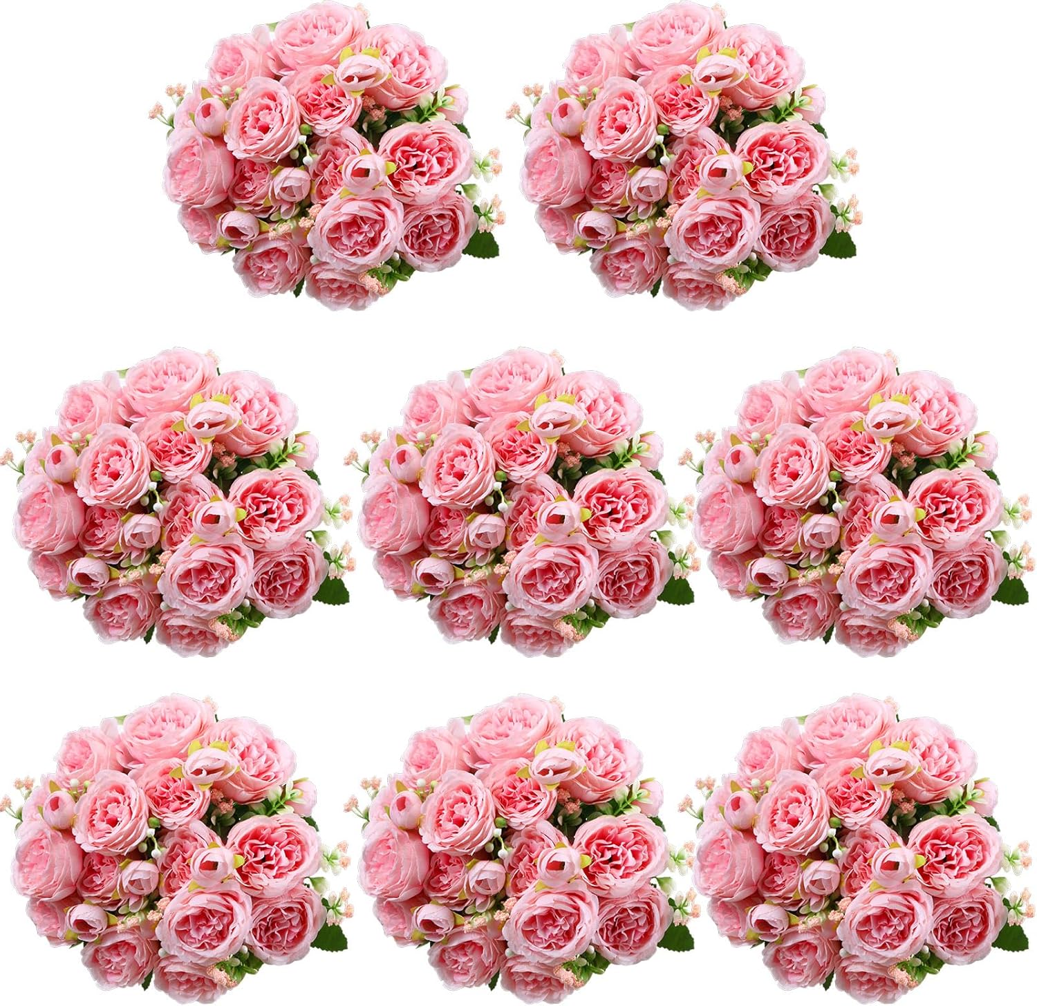 Geosar 8 Bundle Artificial Pink Peonies Flowers
