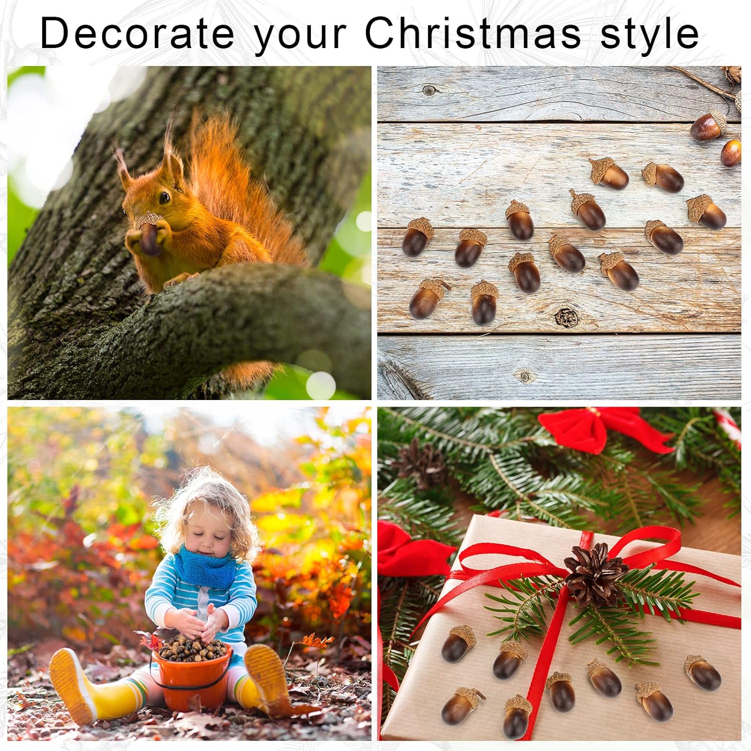 Syhood 300 Piece Artificial Acorn Decor Set