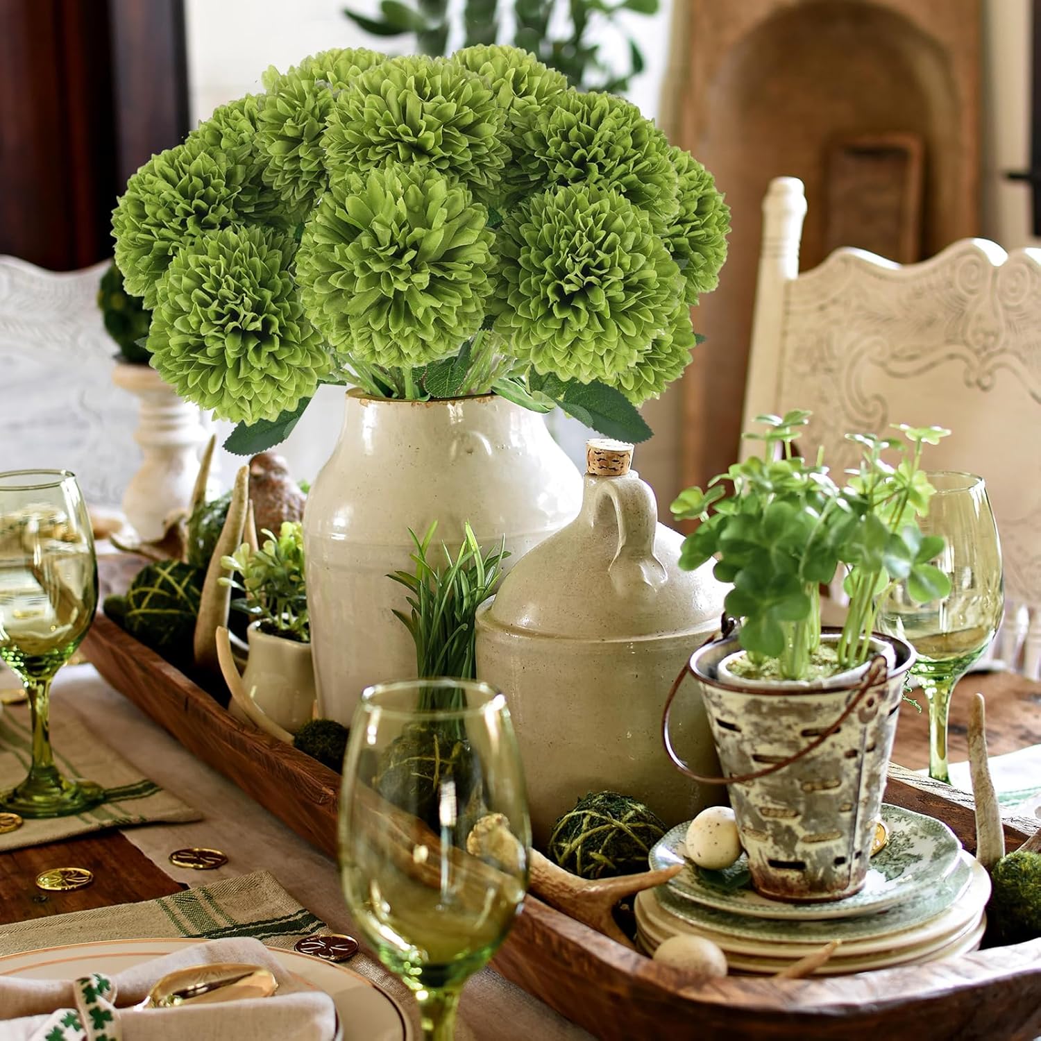 Hananona 12 Pcs Artificial Chrysanthemum Flowers Ball