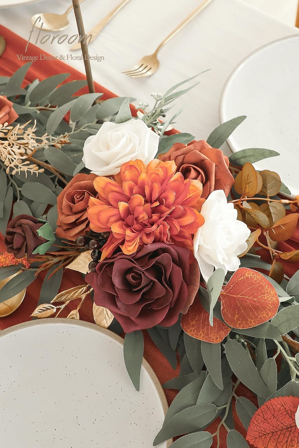 Floroom 6ft Artificial Eucalyptus Garland with Flowers