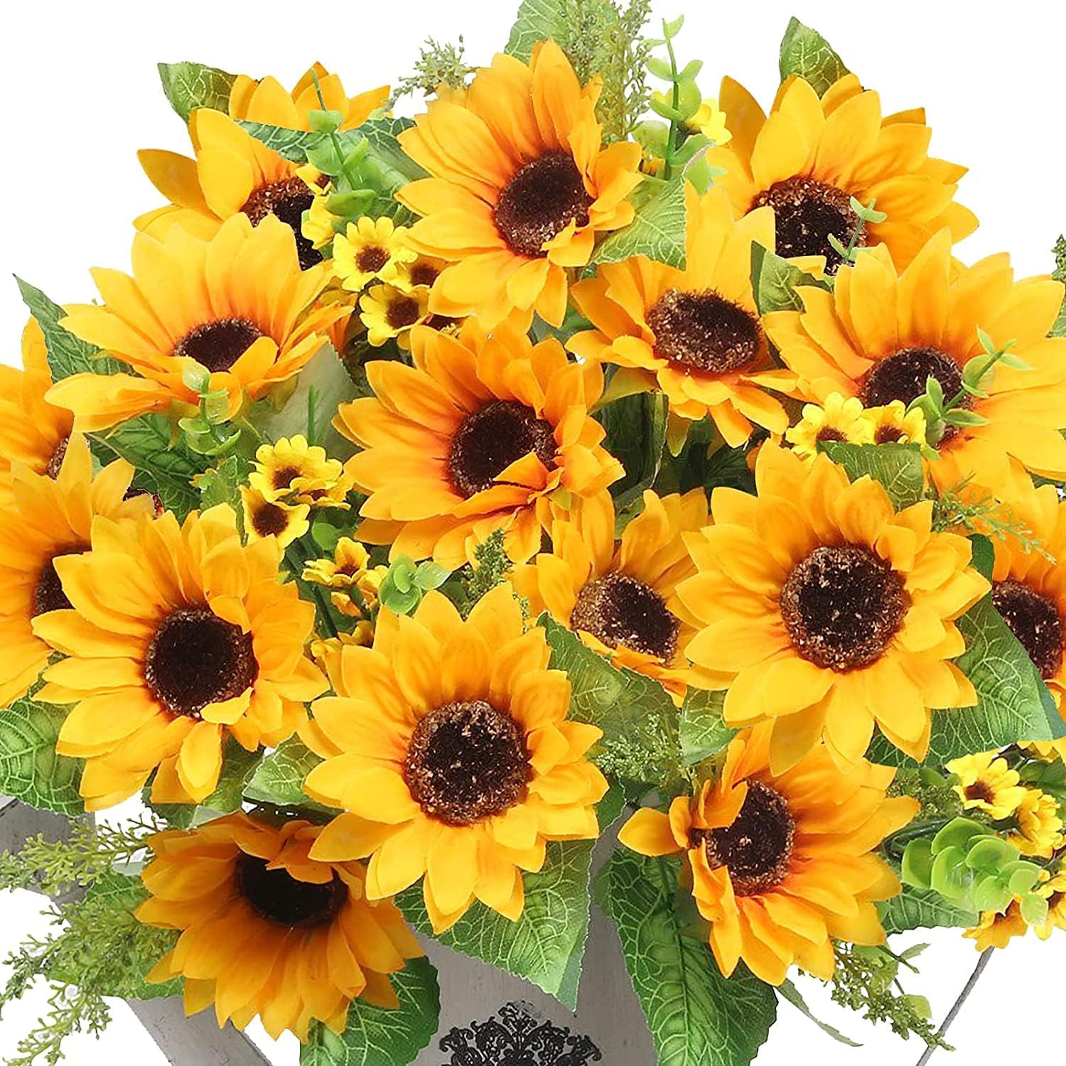 AmyHomie Artificial Sunflower Bouquets 2 Bunches