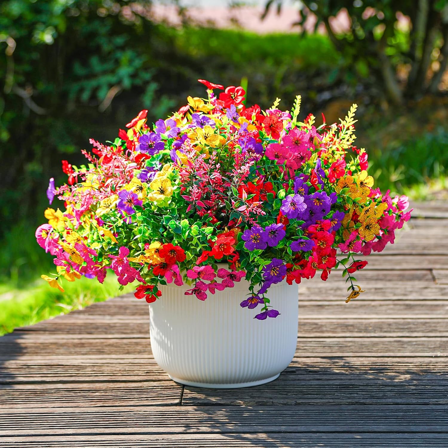 SHareconn 24 Bundle Artificial Flowers for Outdoor Decor