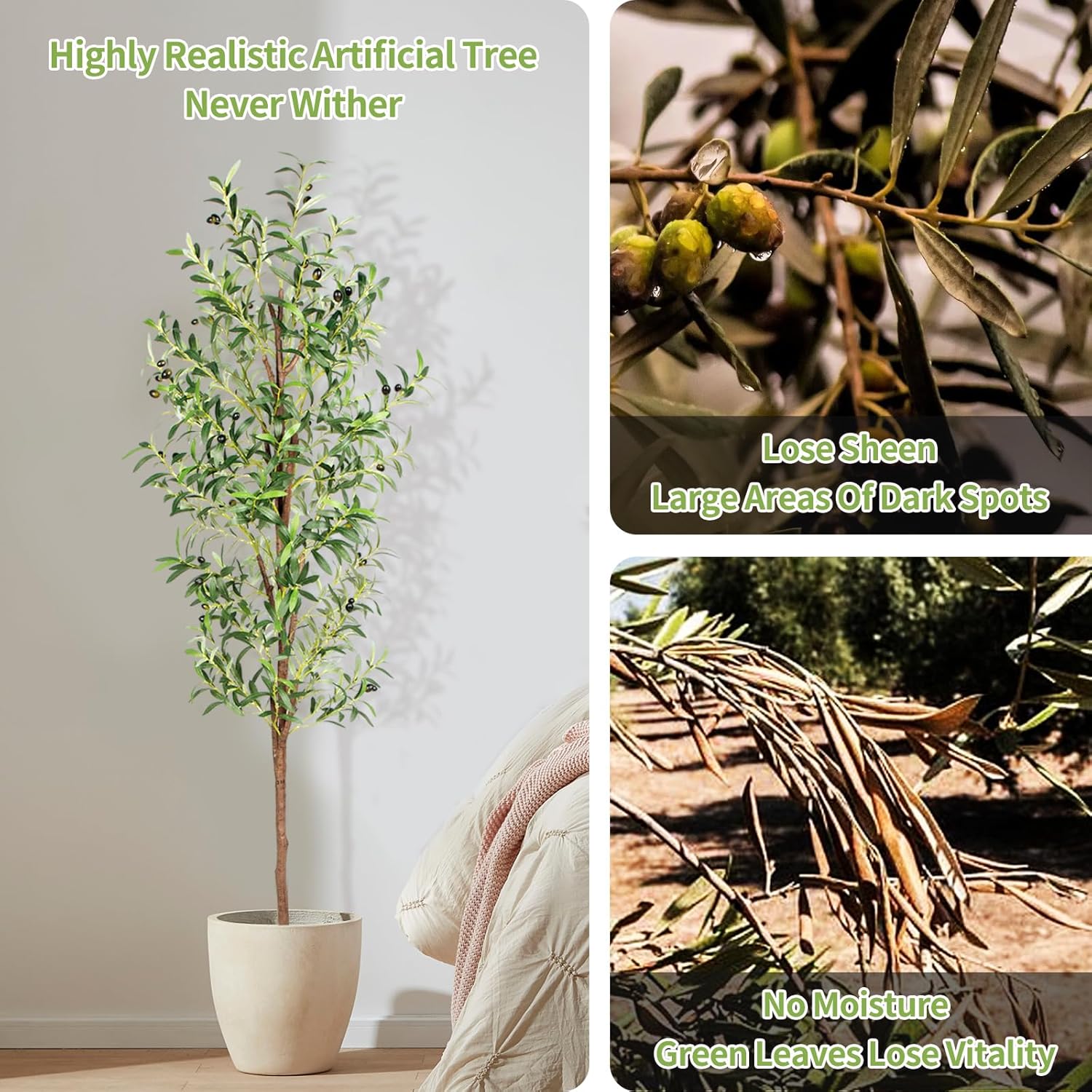CETRD Realistic Artificial Olive Tree 6FT Tall