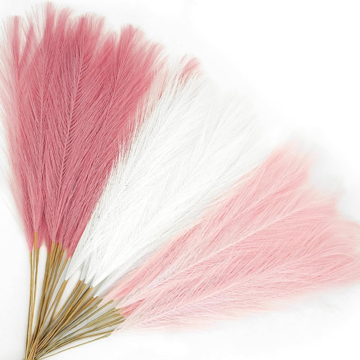 Agusbagli 30pcs Pink Faux Pampas Flowers Vase Filler Decor