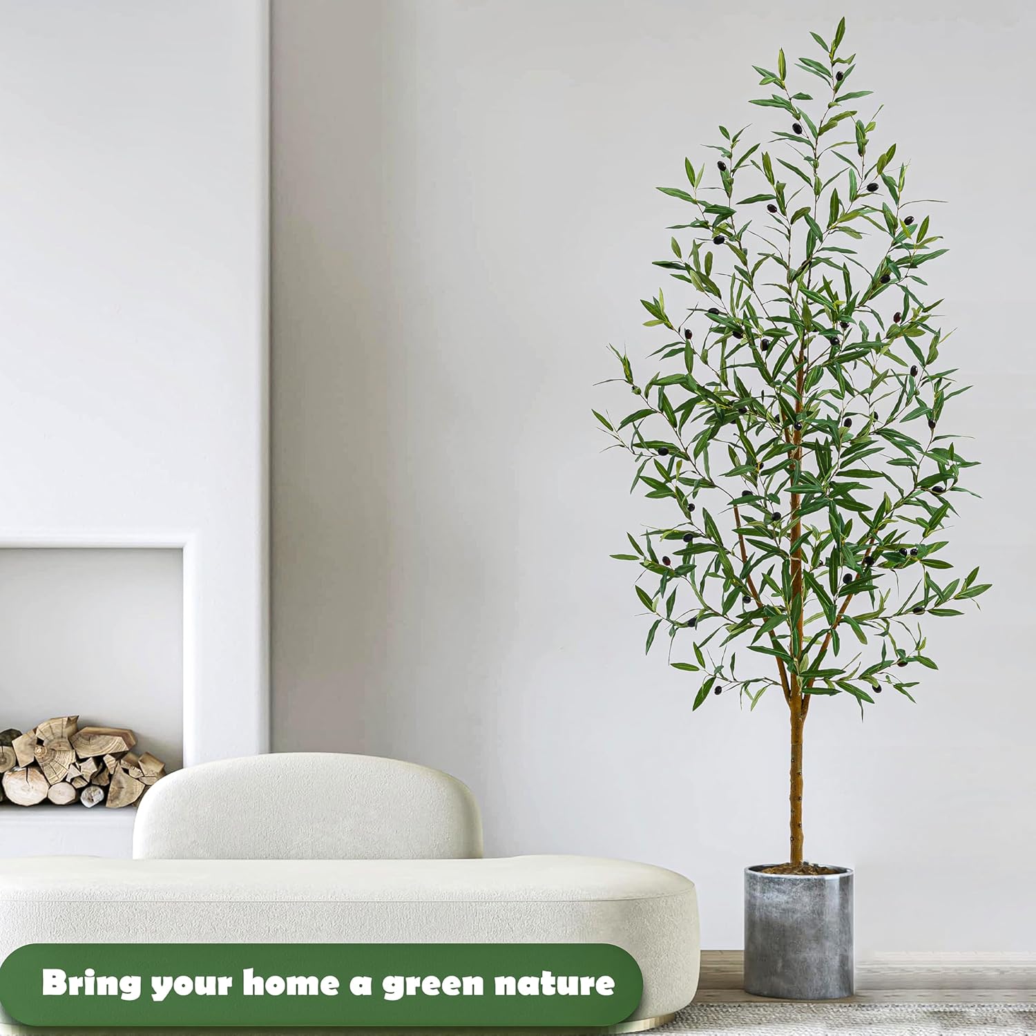 Artificial Olive Trees 6 FT Black Planter